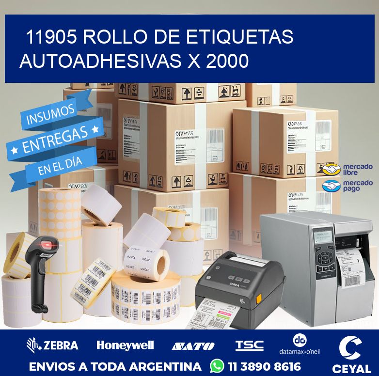 11905 ROLLO DE ETIQUETAS AUTOADHESIVAS X 2000