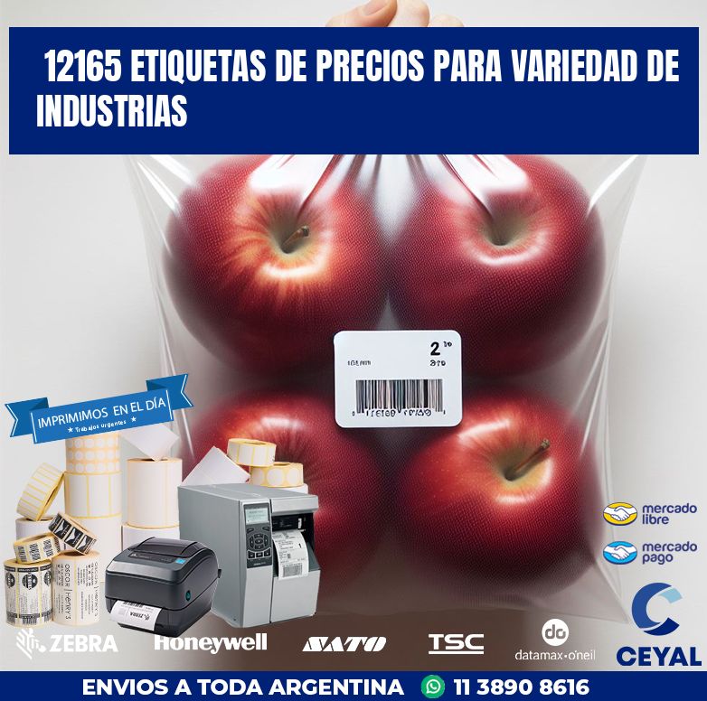 12165 ETIQUETAS DE PRECIOS PARA VARIEDAD DE INDUSTRIAS