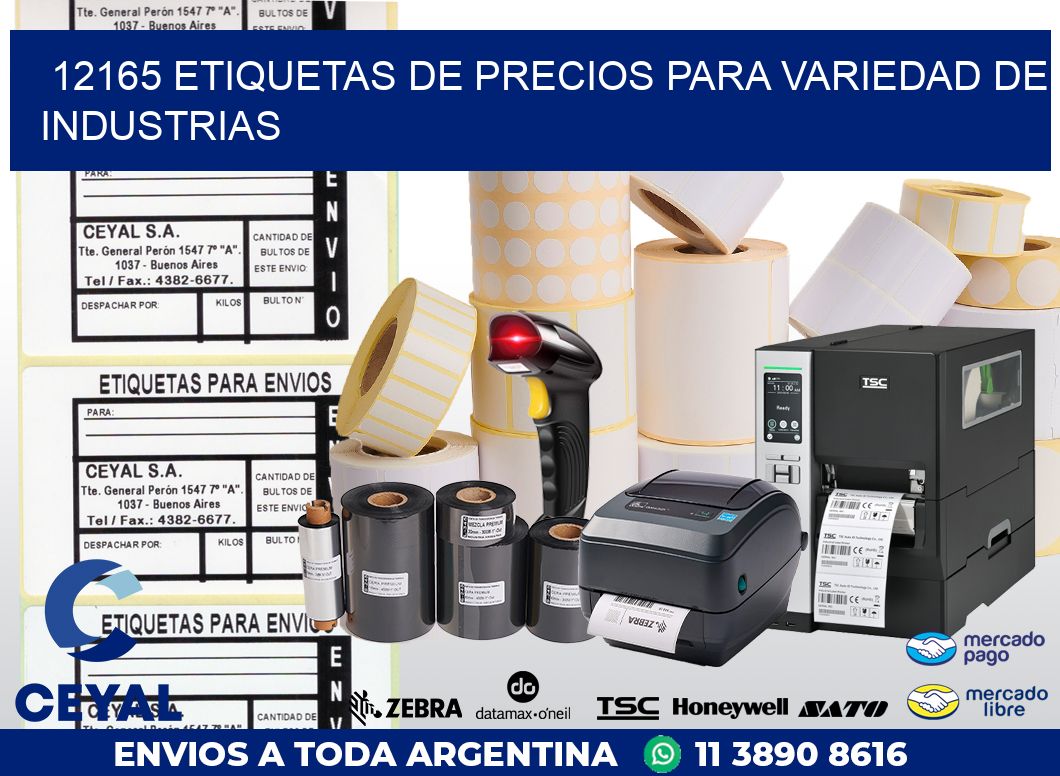12165 ETIQUETAS DE PRECIOS PARA VARIEDAD DE INDUSTRIAS