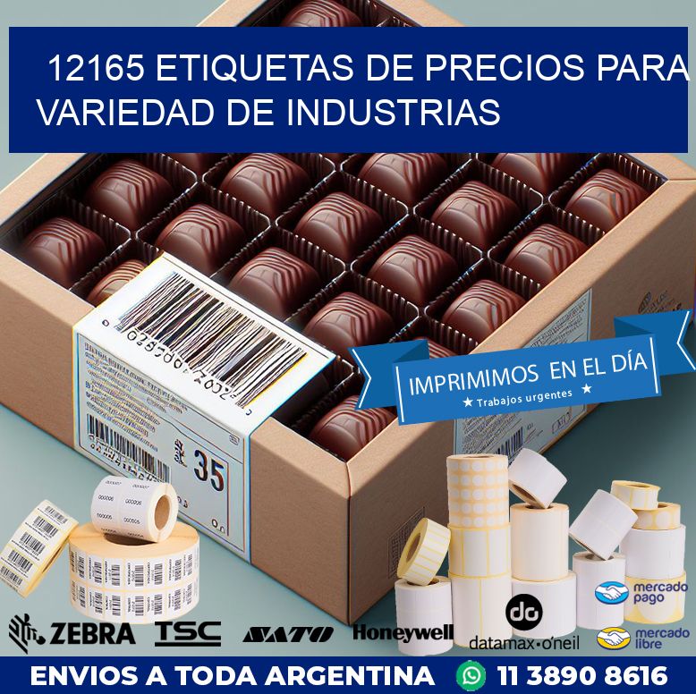 12165 ETIQUETAS DE PRECIOS PARA VARIEDAD DE INDUSTRIAS