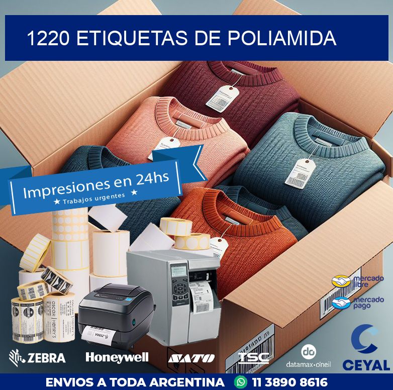 1220 ETIQUETAS DE POLIAMIDA