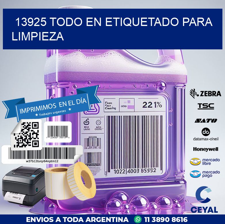 13925 TODO EN ETIQUETADO PARA LIMPIEZA