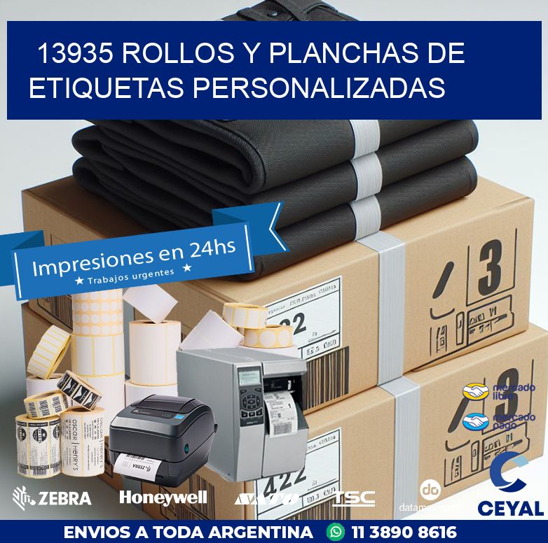 13935 ROLLOS Y PLANCHAS DE ETIQUETAS PERSONALIZADAS