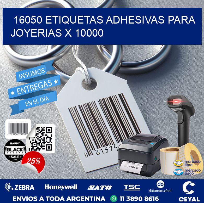 16050 ETIQUETAS ADHESIVAS PARA JOYERIAS X 10000