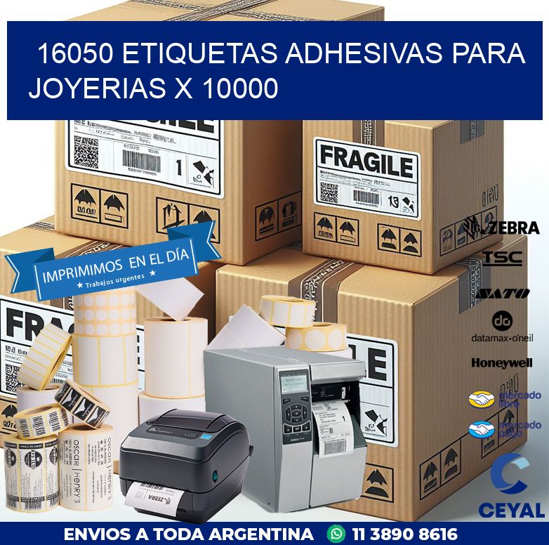 16050 ETIQUETAS ADHESIVAS PARA JOYERIAS X 10000
