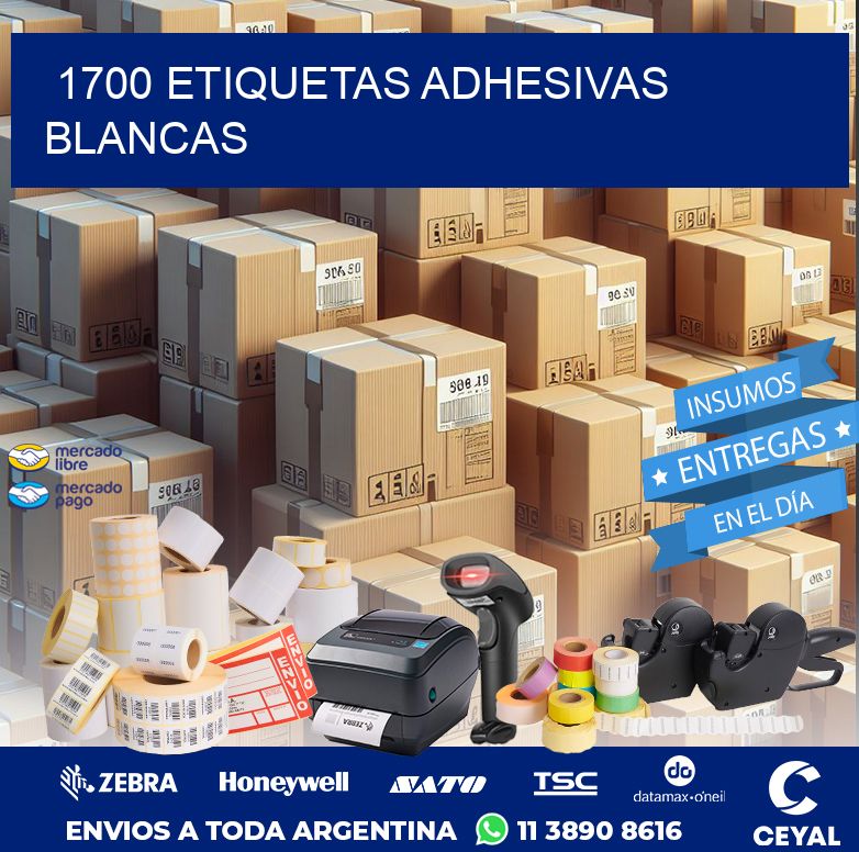 1700 ETIQUETAS ADHESIVAS BLANCAS