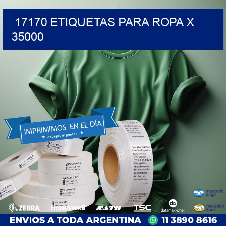 17170 ETIQUETAS PARA ROPA X 35000