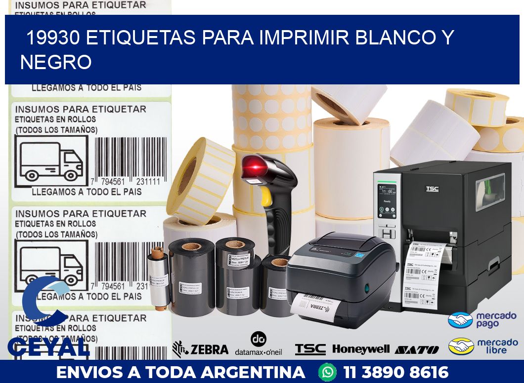 19930 ETIQUETAS PARA IMPRIMIR BLANCO Y NEGRO