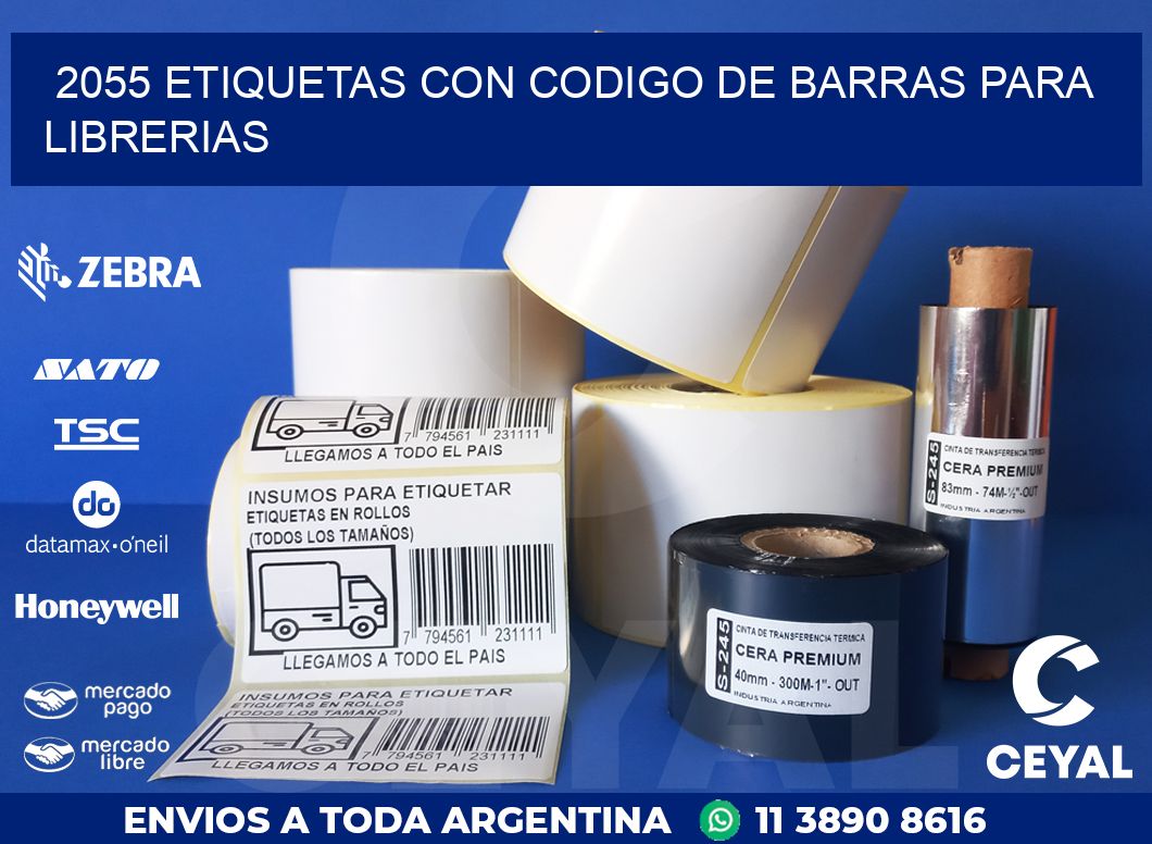 2055 ETIQUETAS CON CODIGO DE BARRAS PARA LIBRERIAS