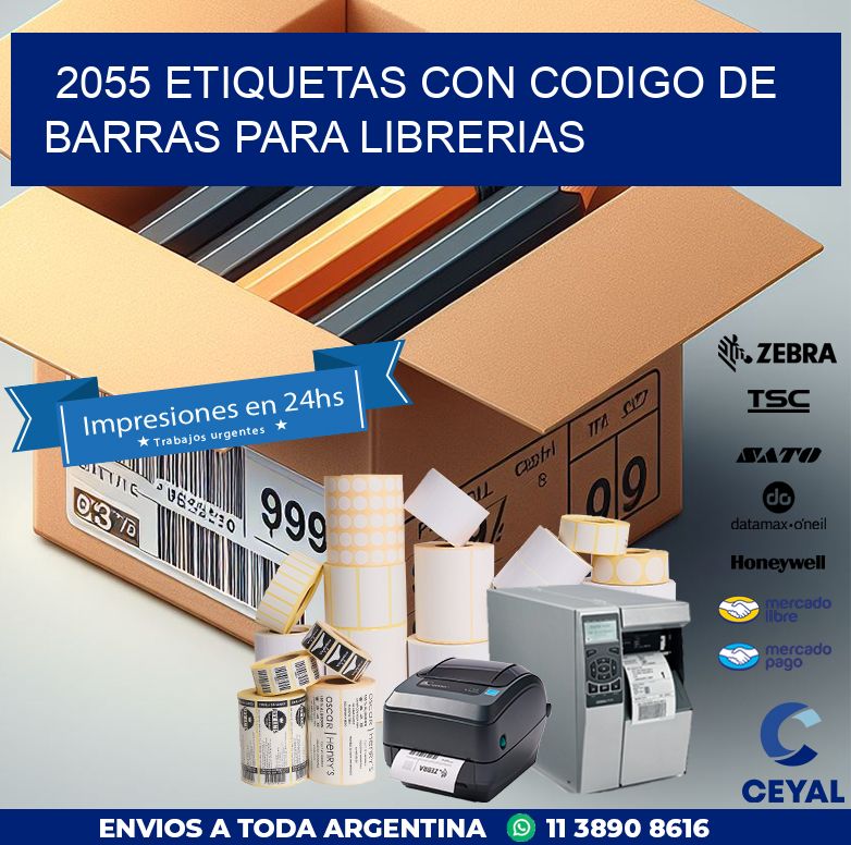 2055 ETIQUETAS CON CODIGO DE BARRAS PARA LIBRERIAS