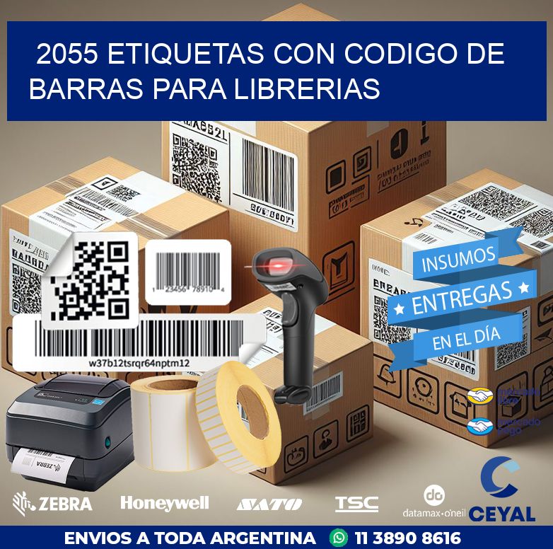 2055 ETIQUETAS CON CODIGO DE BARRAS PARA LIBRERIAS