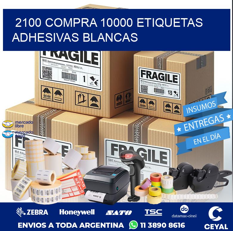 2100 COMPRA 10000 ETIQUETAS ADHESIVAS BLANCAS