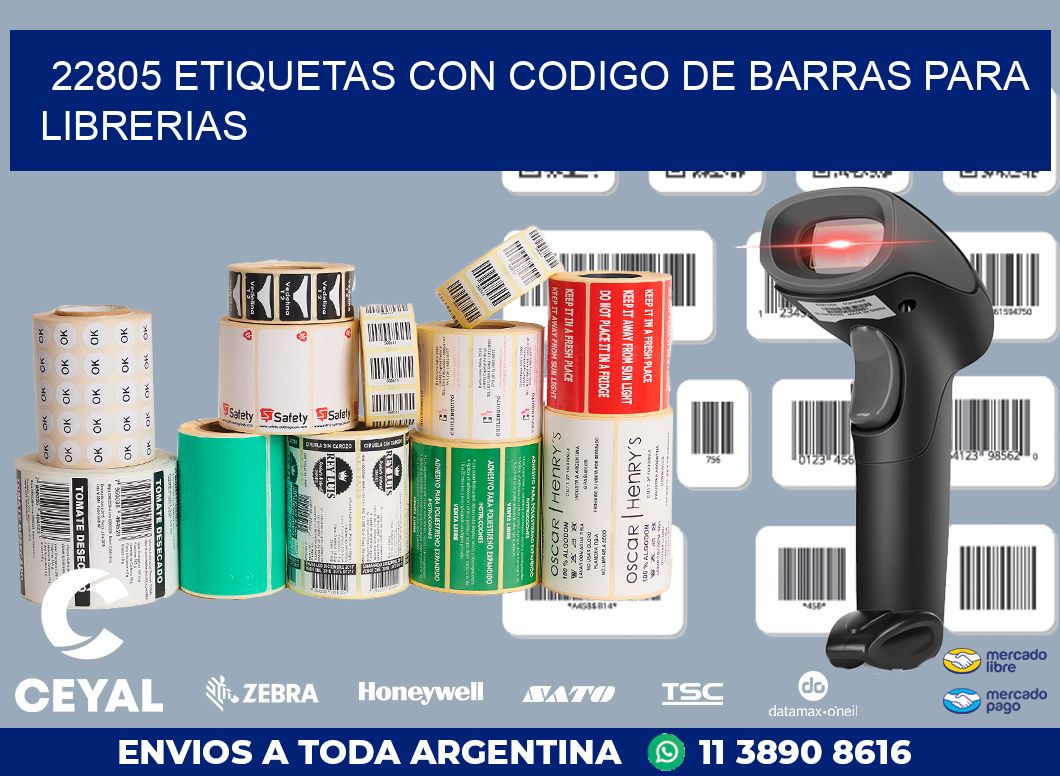 22805 ETIQUETAS CON CODIGO DE BARRAS PARA LIBRERIAS