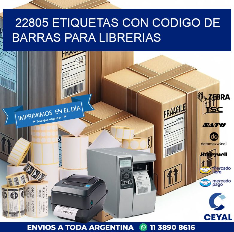 22805 ETIQUETAS CON CODIGO DE BARRAS PARA LIBRERIAS