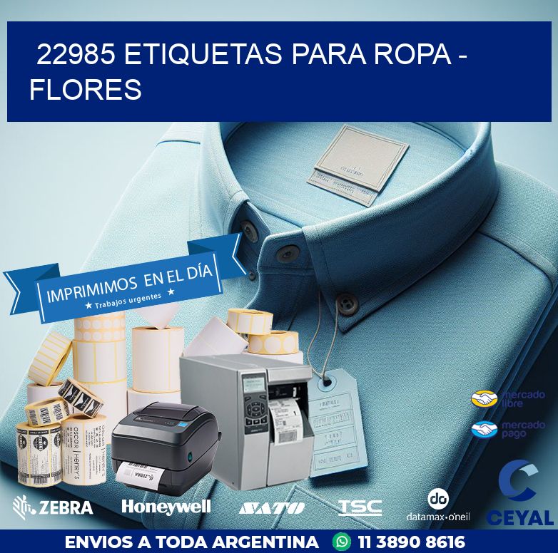 22985 ETIQUETAS PARA ROPA - FLORES