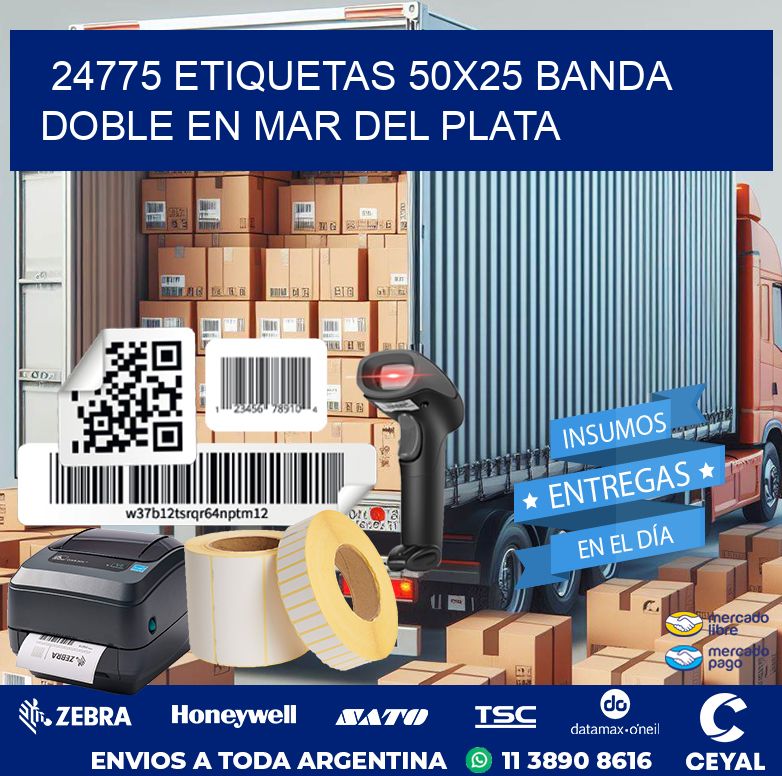 24775 ETIQUETAS 50X25 BANDA DOBLE EN MAR DEL PLATA