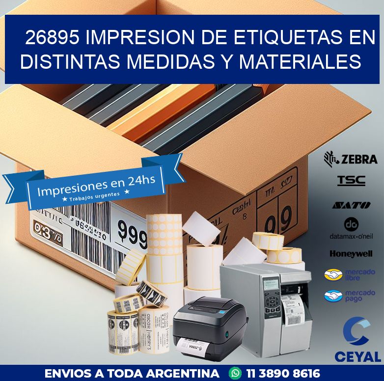 26895 IMPRESION DE ETIQUETAS EN DISTINTAS MEDIDAS Y MATERIALES