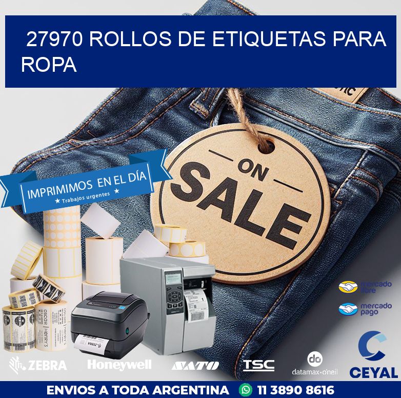 27970 ROLLOS DE ETIQUETAS PARA ROPA