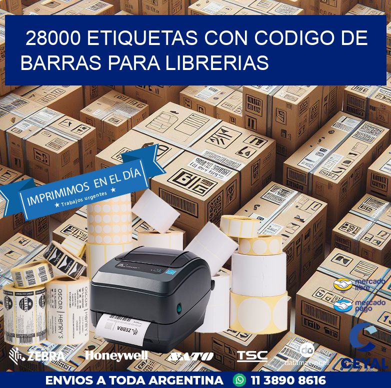 28000 ETIQUETAS CON CODIGO DE BARRAS PARA LIBRERIAS