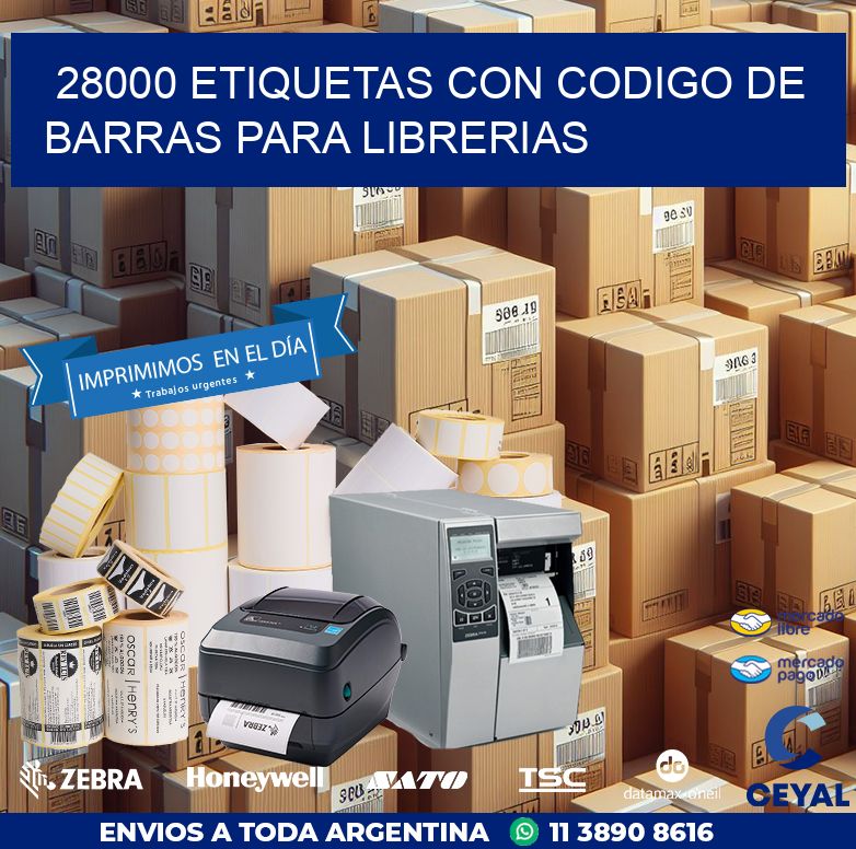 28000 ETIQUETAS CON CODIGO DE BARRAS PARA LIBRERIAS