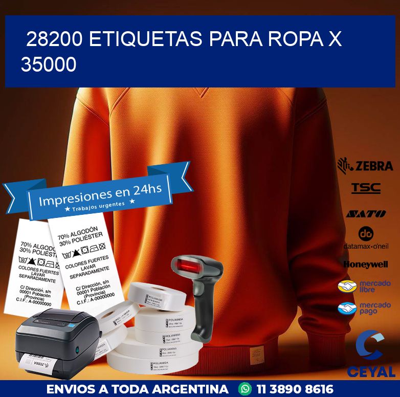 28200 ETIQUETAS PARA ROPA X 35000