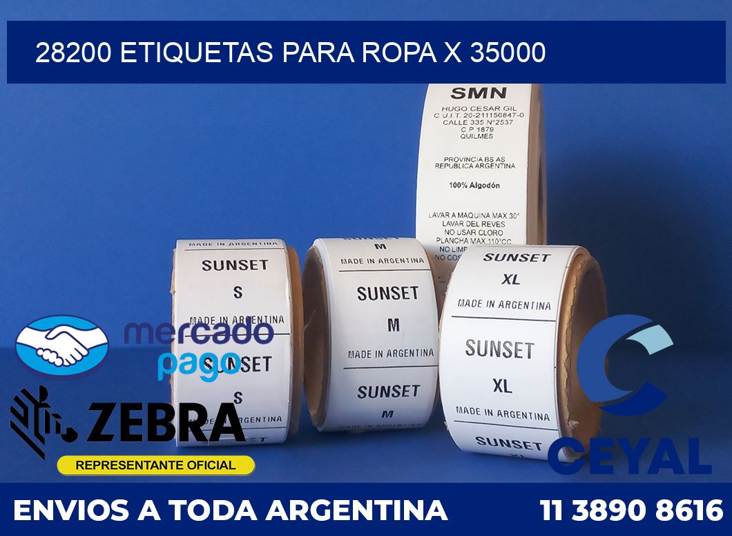 28200 ETIQUETAS PARA ROPA X 35000