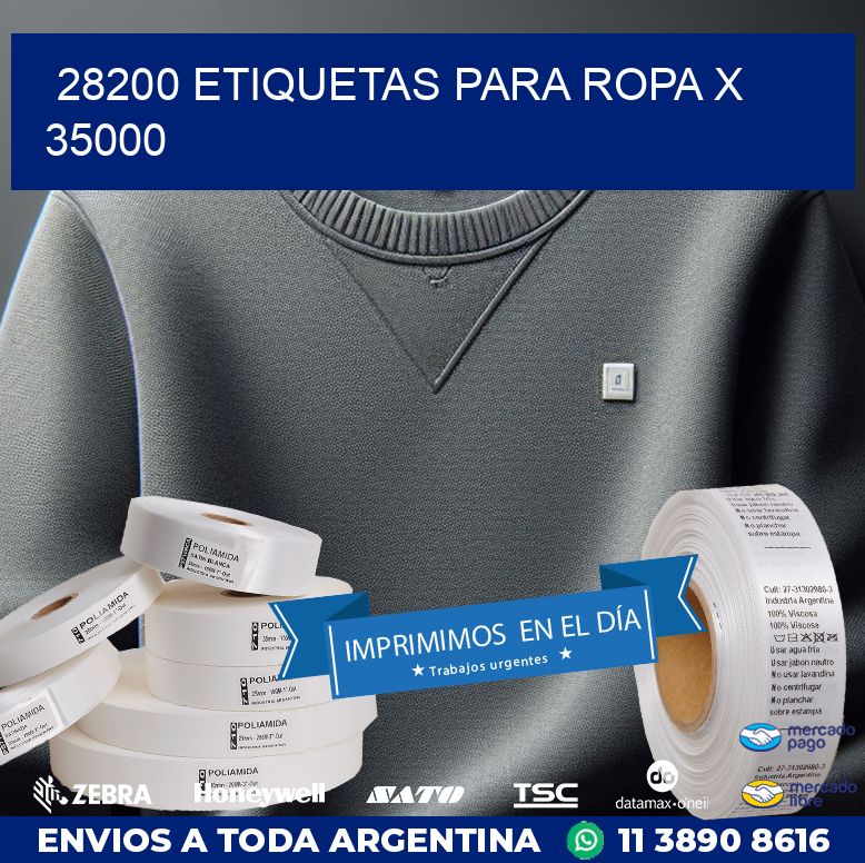 28200 ETIQUETAS PARA ROPA X 35000