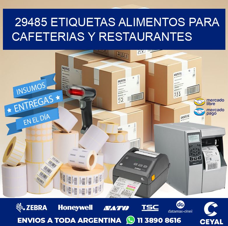 29485 ETIQUETAS ALIMENTOS PARA CAFETERIAS Y RESTAURANTES