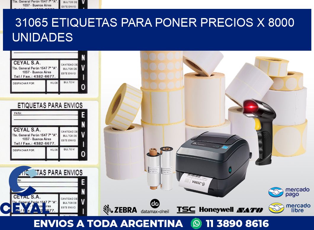 31065 ETIQUETAS PARA PONER PRECIOS X 8000 UNIDADES