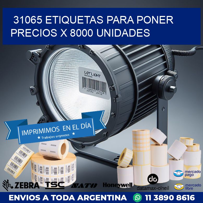 31065 ETIQUETAS PARA PONER PRECIOS X 8000 UNIDADES