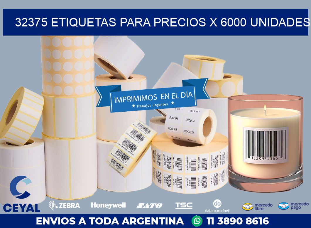 32375 ETIQUETAS PARA PRECIOS X 6000 UNIDADES