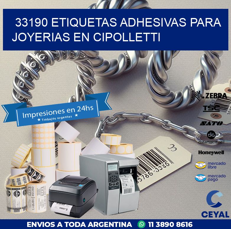33190 ETIQUETAS ADHESIVAS PARA JOYERIAS EN CIPOLLETTI