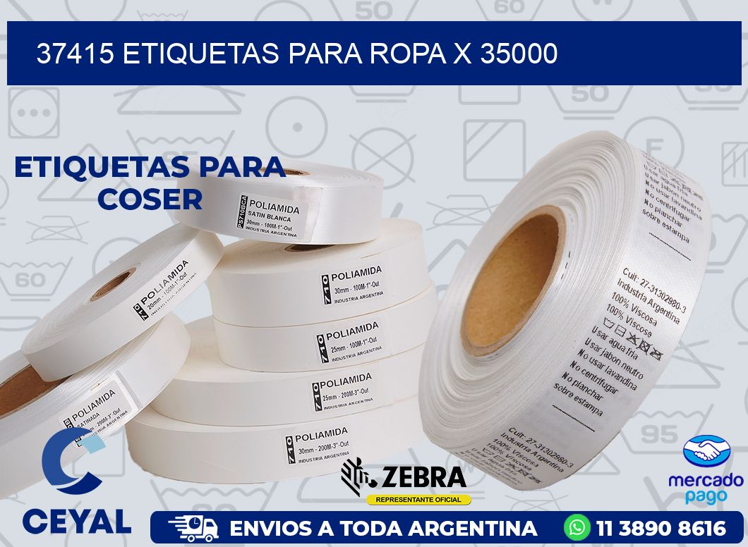 37415 ETIQUETAS PARA ROPA X 35000
