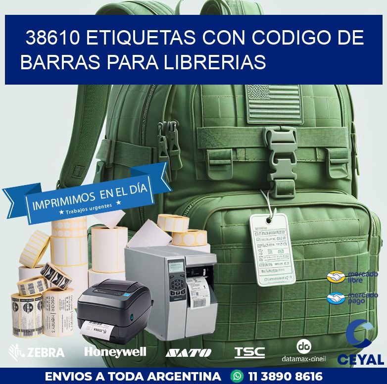 38610 ETIQUETAS CON CODIGO DE BARRAS PARA LIBRERIAS