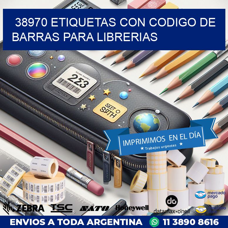 38970 ETIQUETAS CON CODIGO DE BARRAS PARA LIBRERIAS