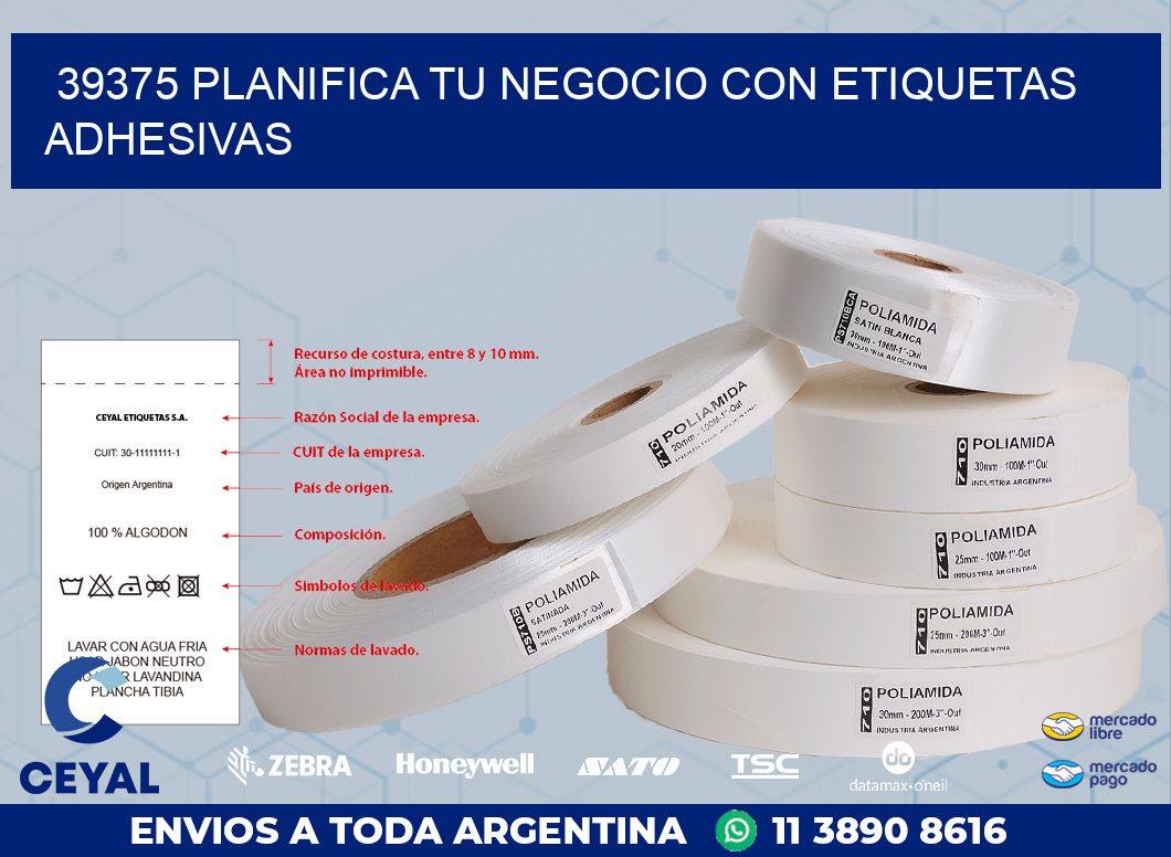 39375 PLANIFICA TU NEGOCIO CON ETIQUETAS ADHESIVAS