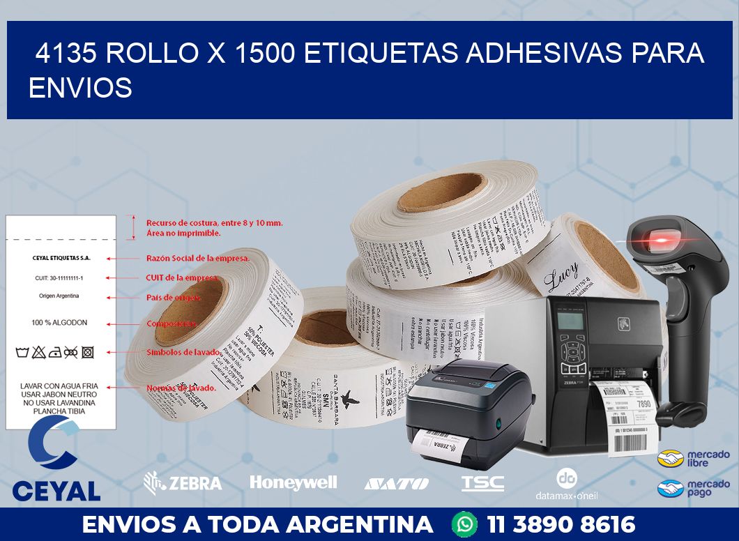 4135 ROLLO X 1500 ETIQUETAS ADHESIVAS PARA ENVIOS