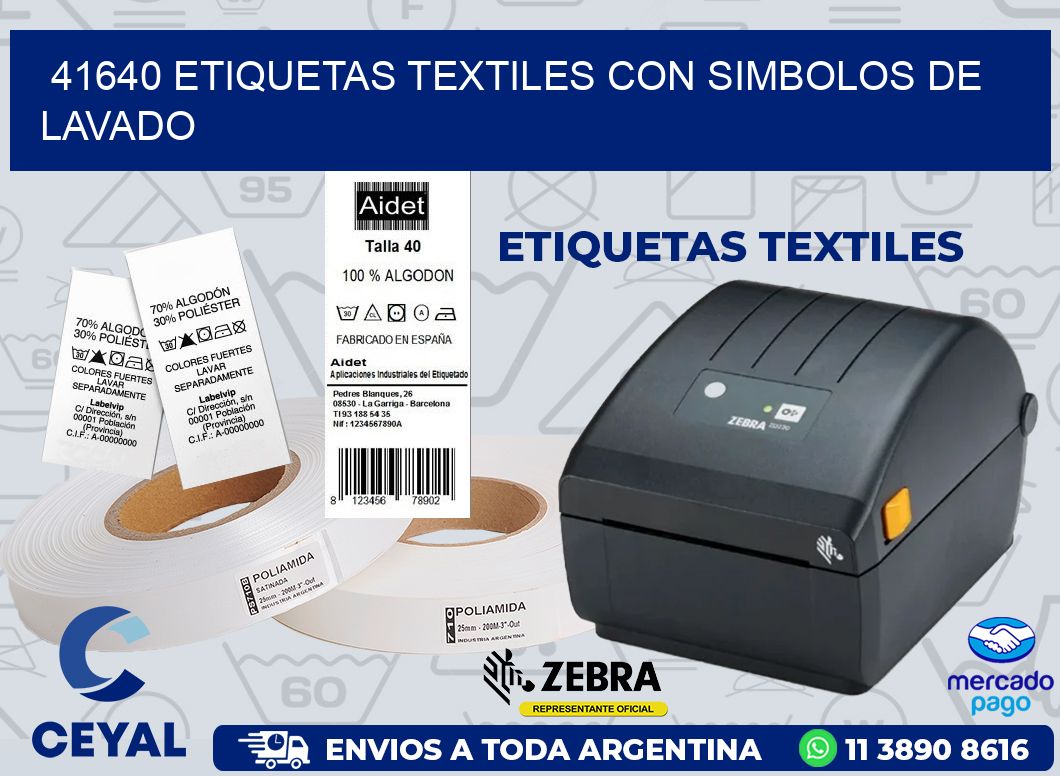 41640 ETIQUETAS TEXTILES CON SIMBOLOS DE LAVADO
