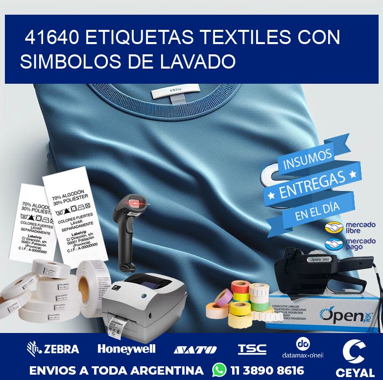41640 ETIQUETAS TEXTILES CON SIMBOLOS DE LAVADO