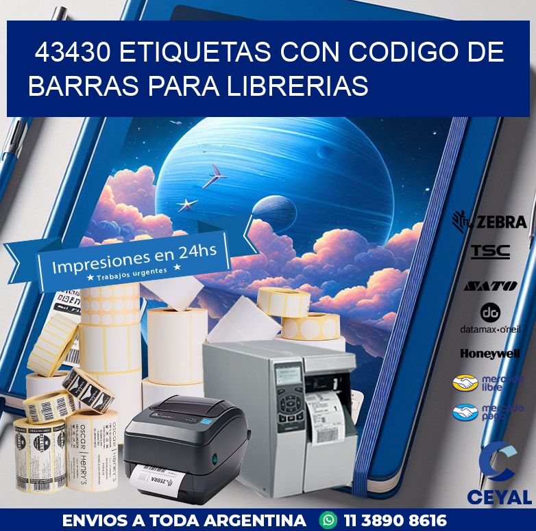 43430 ETIQUETAS CON CODIGO DE BARRAS PARA LIBRERIAS