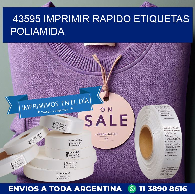 43595 IMPRIMIR RAPIDO ETIQUETAS POLIAMIDA