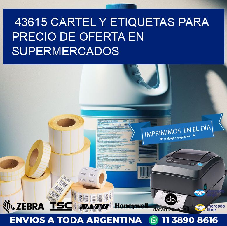 43615 CARTEL Y ETIQUETAS PARA PRECIO DE OFERTA EN SUPERMERCADOS