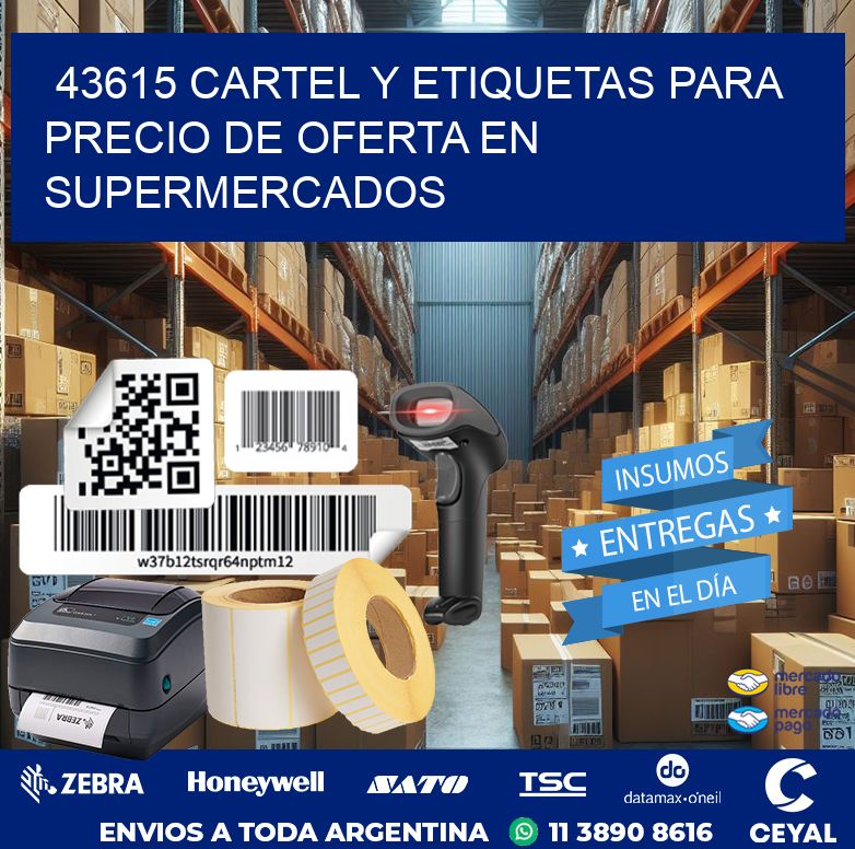 43615 CARTEL Y ETIQUETAS PARA PRECIO DE OFERTA EN SUPERMERCADOS