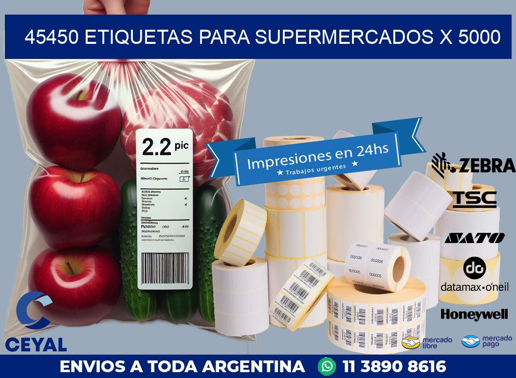 45450 ETIQUETAS PARA SUPERMERCADOS X 5000