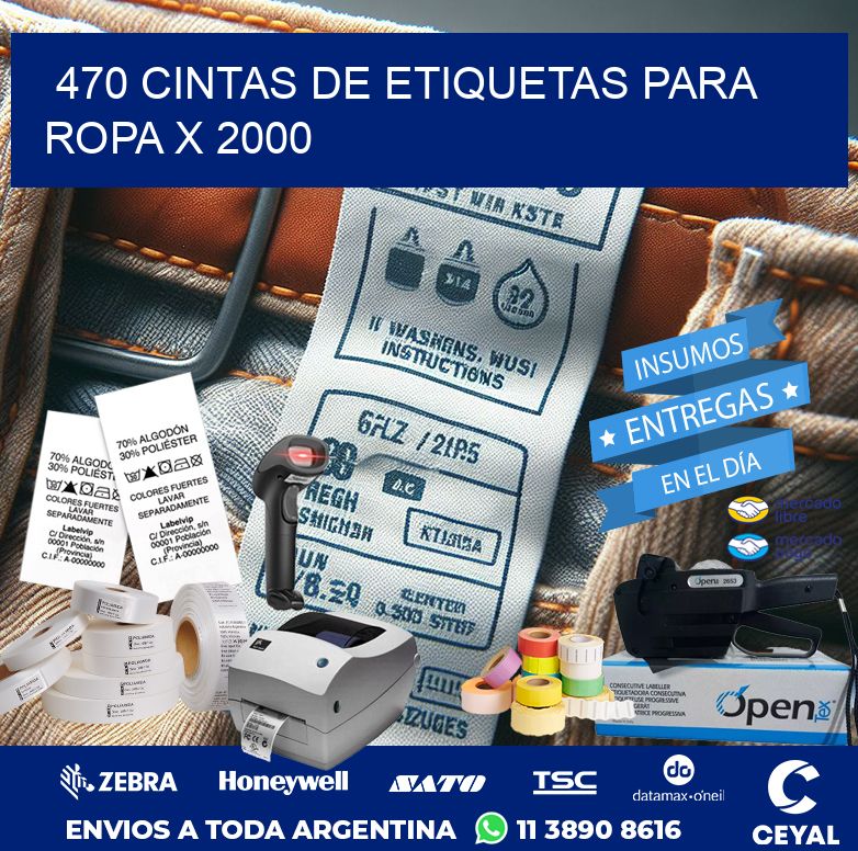 470 CINTAS DE ETIQUETAS PARA ROPA X 2000