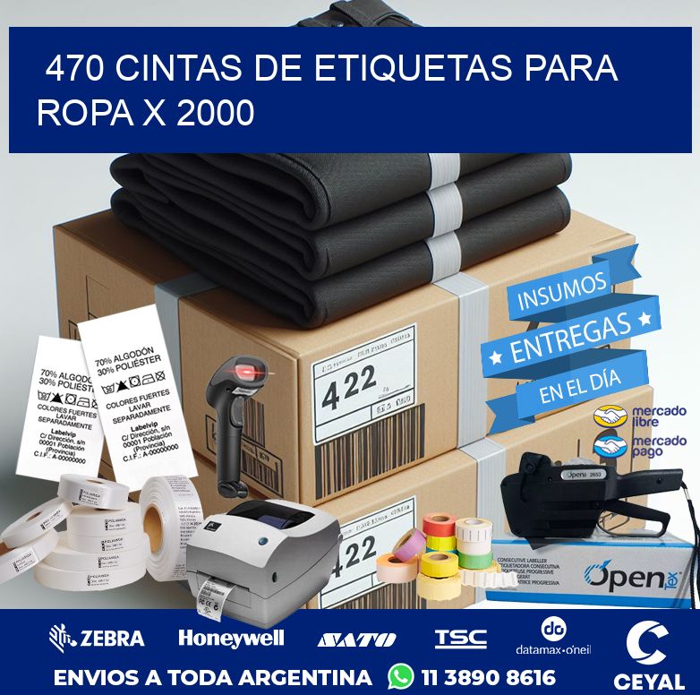 470 CINTAS DE ETIQUETAS PARA ROPA X 2000