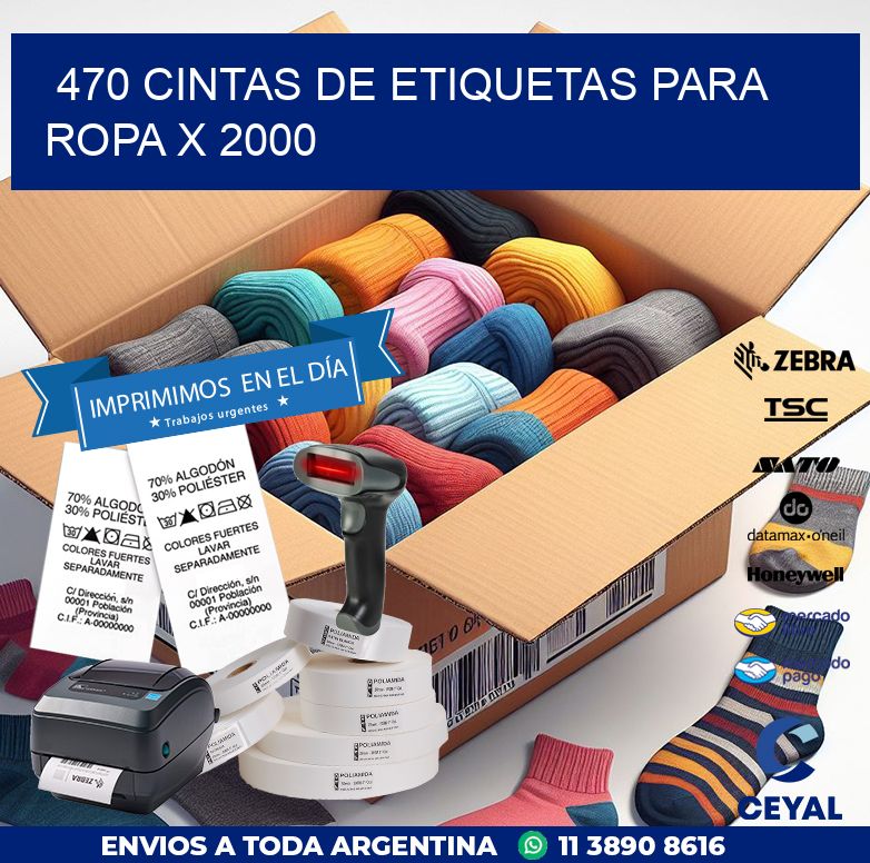 470 CINTAS DE ETIQUETAS PARA ROPA X 2000