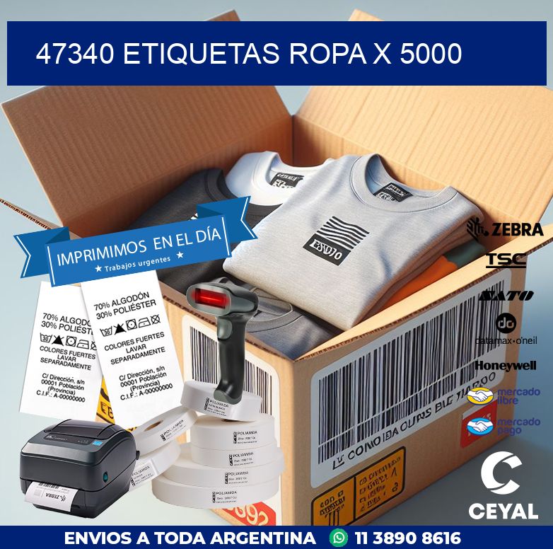 47340 ETIQUETAS ROPA X 5000