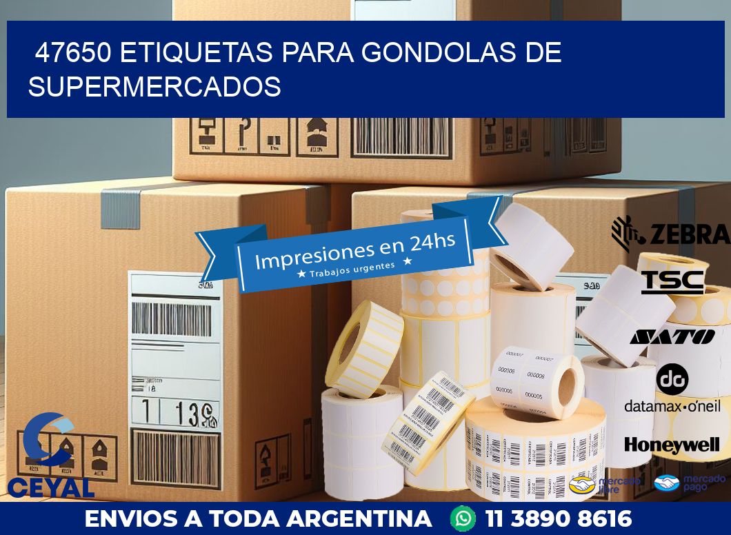 47650 ETIQUETAS PARA GONDOLAS DE SUPERMERCADOS