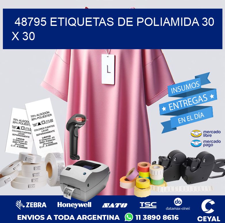 48795 ETIQUETAS DE POLIAMIDA 30 X 30